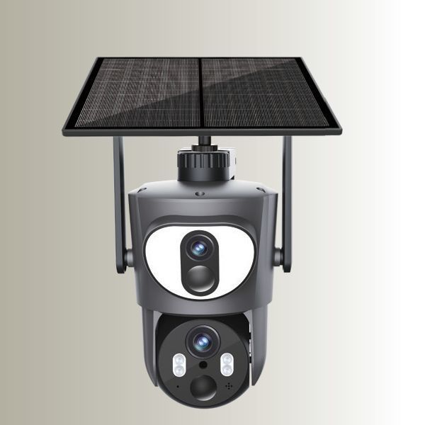 Dual Lens Dual Linkage Dual View Ubox 4G Câmera Solar 5-40M IR Distância