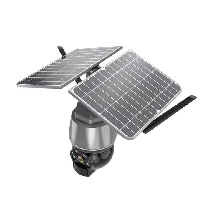 1080P 9600mAh Bateria WIFI Câmera solar LED Visão noturna a cores PTZ Zoom