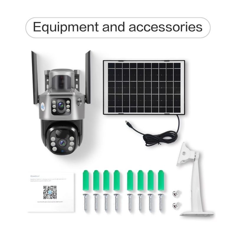 FCC OEM Solar Powered Wireless Security Camera Outdoor Cellular 4G LTE Network
